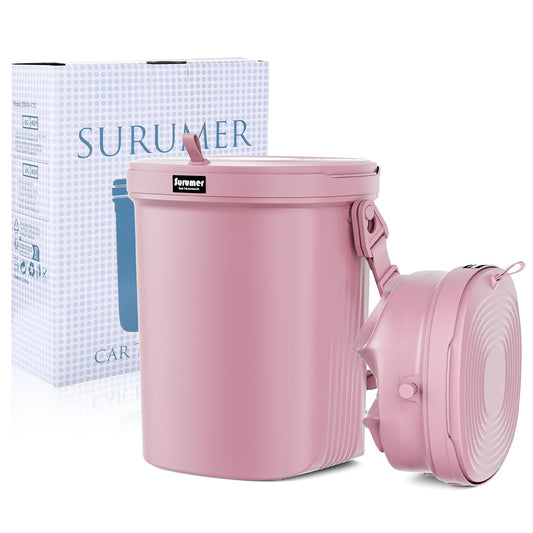 Surumer 2 Gallon Silicon Car Trash Can with Lid - 100% Leak-Proof Trash Bin, Waterproof Garbage Can, Gifts for Men and Women