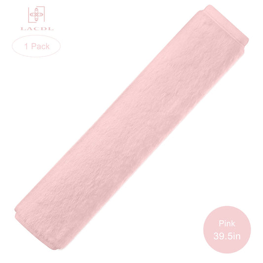 LACDL Extra Long Seatbelt Covers Super Soft Furry for Adults Kids Women & Men, Thick Plush Full Car Seat Belt Strap Cushion, Fluffy Shoulder Pad Protector, Auto Interior Accessories, 1pc, Pink, 39.5in