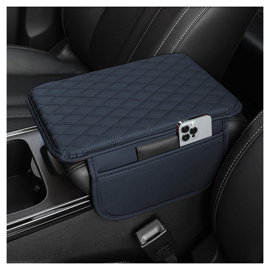 Stacool Upgraded Car Center Console Cover,Microfiber Leather Car Armrest Cover Cushion with 2 Storage Bags,Universal Car Armrest Storage Box Interior Accessories for Most Cars (Blue)