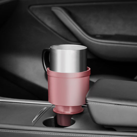 Upgraded Car Cup Holder Expander Adapter with Offset Adjustable Base, Compatible with Yeti 14/24/36/46oz Ramblers, Hydro Flasks 32/40oz, Other Large Bottles Mugs in 3.5"-4.0", Pink 1 Pack
