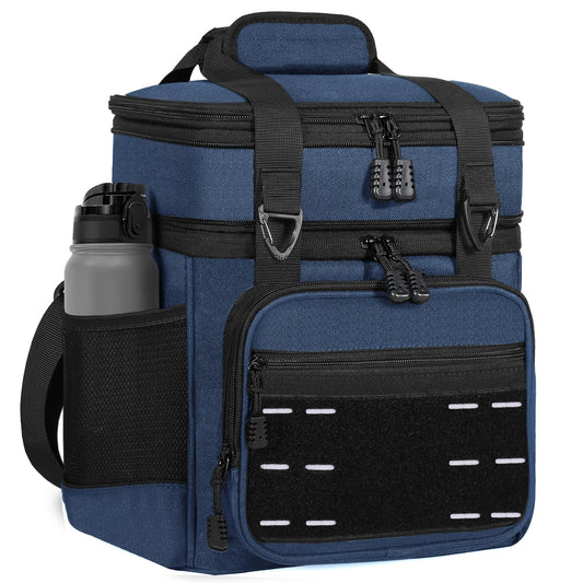Lunch Box Cooler Bag - Insulated Tactical Lunchbox for Men - Large Lunch Pail Kit for Adults Work Outdoor Shifts Trips Blue 16L